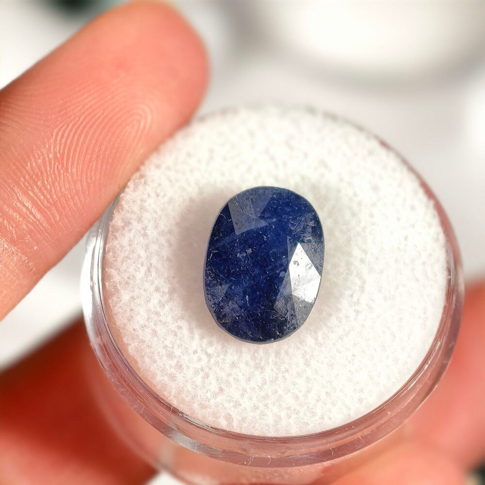 6.75ct Blue Sapphire (Glass Filled) Oval Cut Gemstone